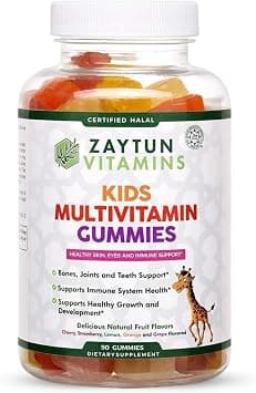 Zaytun Vitamins Halal Kids Multivitamin Gummies, Naturally Sourced Vitamin A, C, D, E, B6, B12, Supports Healthy Growth, Non-GMO, 90 Gummies, Made in USA - Halal Vitamins on Amazon.ae - Price Tracker