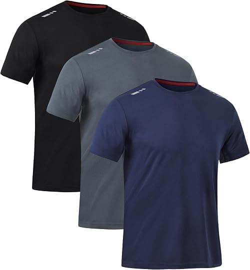 Zoofly Mens Tshirt 3 Pack Gym Workout T Shirts Quick Dry Sports T-Shirt Crew Neck Short Sleeve Athletic T Shirt on Amazon - Best Deal Finder