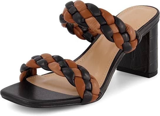 Dunes + CUSHIONAIRE Technology Women's Iris braided Heel Sandal +Memory Foam and Wide Widths Available على Amazon.ae - متتبع الأسعار