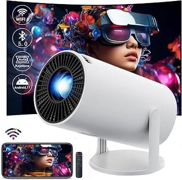 HY300 Projector with WIFI6 and Bluetooth, 4K 1080P Support with Android TV 11.0, Mini Portable Projector 180° Rotatable Movie Projector ,Auto Keystone Compatible for Laptop, PC, Smartphone على Amazon.ae - متتبع الأسعار