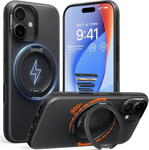 TORRAS for iPhone 17 Case, 360 Magnetic Stand, Black, O3 Fitness Series على Amazon.ae - متتبع الأسعار
