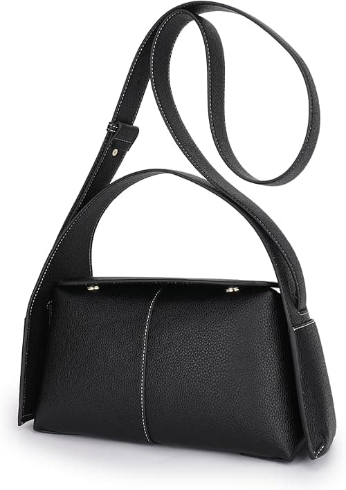 Elegant Black Tote Bag with Gold Hardware | Versatile Women's Shoulder Bag | Stylish Designer Handbag with Spacious Interior, Chic and Durable | Perfect for Work, Travel, and Everyday Use. on Amazon.ae - Price Tracker