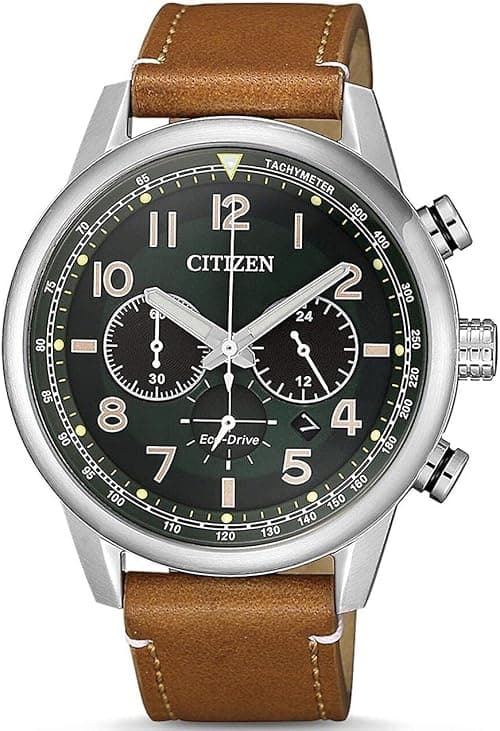 Citizen - Men's Analogue Watch - Watch - Steel - Leather Strap - Silver Colour - 43 mm on Amazon.ae - Price Tracker