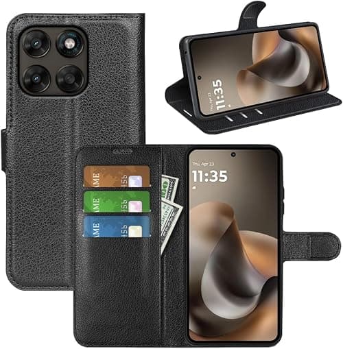 Case for Motorola Moto G67 5G/G77 5G, Shockproof Premium PU Leather Flip Case Wallet, Card Holder, Kickstand, Magnetic Closure, Black on Amazon.ae - Price Tracker