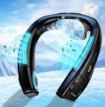 Portable Neck Fan with Large Cooling Plate, Neck Air Conditioner 360° Cooling Fans That Blow Cold Air to Back, Wearable Personal AC Quiet 6000mAh Rechargeable,3 Speeds/Refrigerations for Travel Office على Amazon.ae - متتبع الأسعار