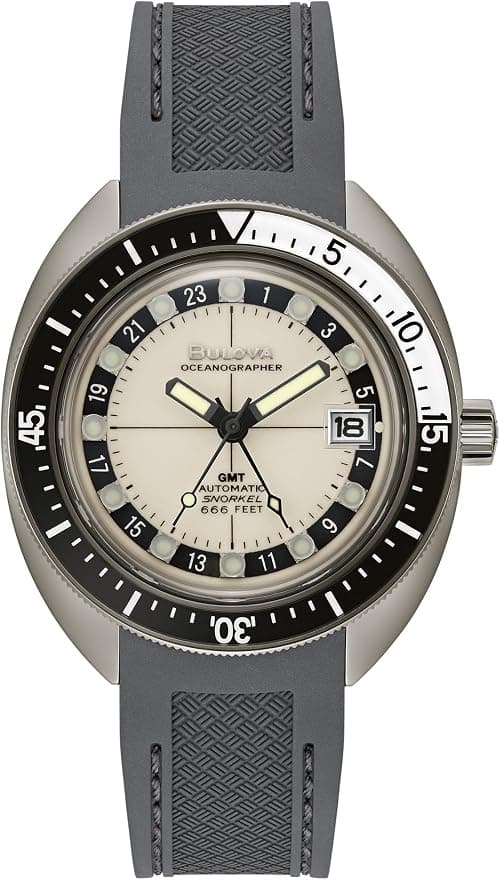 Bulova White Dial Polyurethane Strap Oceanographer GMT 98B407 on Amazon.ae - Price Tracker