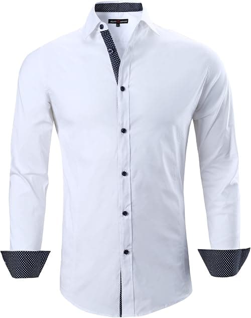 Alex Vando Mens Stretch Dress Shirts Wrinkle Free Button Down Shirts Long Sleeve Business Work Shirts for Men Regular Fit on Amazon - Best Deal Finder