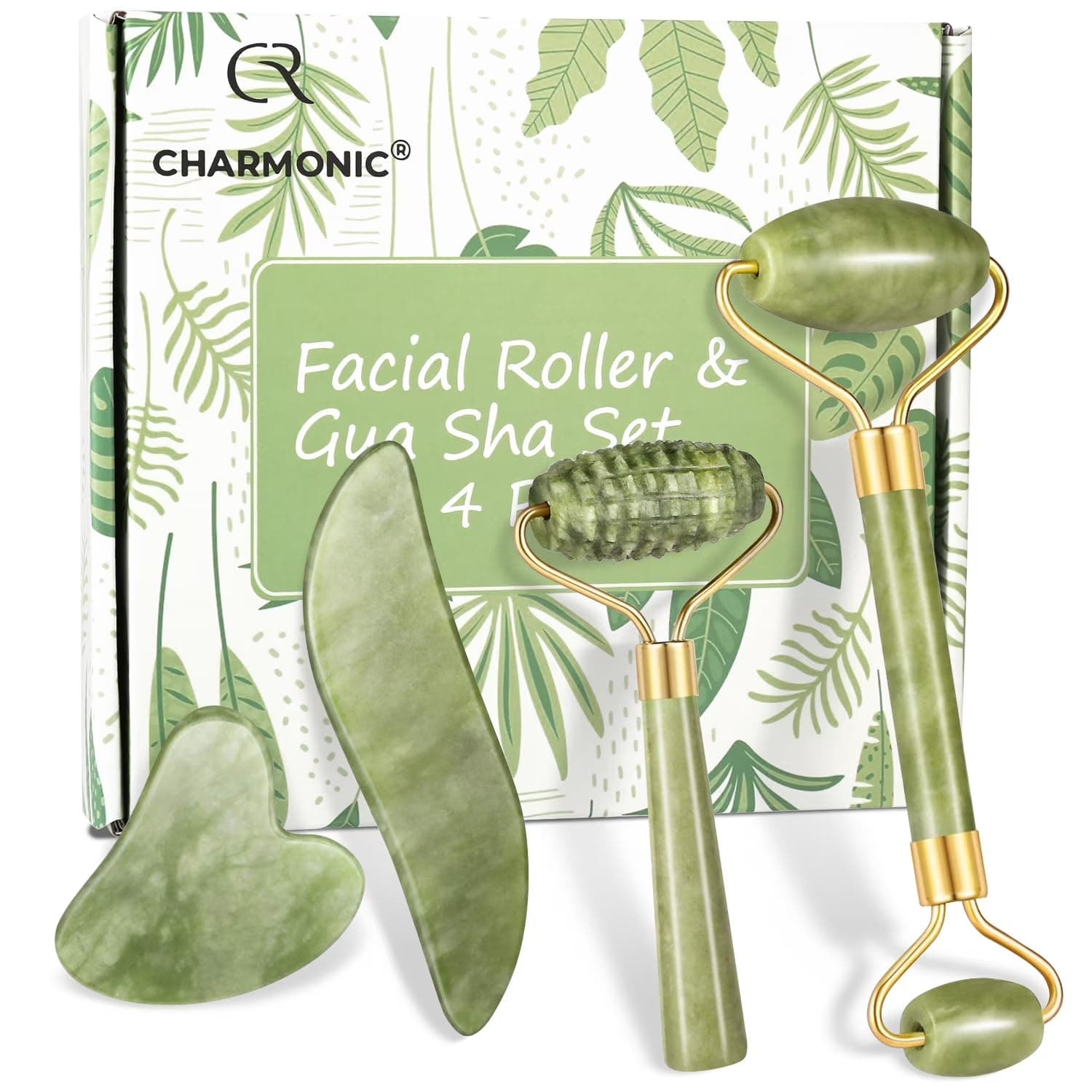 4-pcs Jade Roller & Gua Sha Set, Facial Roller Massager with Gua Sha Tool, Jade Stone Massager for Anti-aging, Slimming & Firming, Rejuvenate Face and Neck, Remove Wrinkles & Eye Puffiness on Amazon.ae - Price Tracker