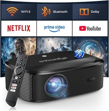 4K Projector with Wifi and Bluetooth, ELEPHAS Outdoor Movie Projector with NETFLIX/Prime Video/YouTube Built-in, 100,000+ Apps Supported, Video Projector Compatible with HDMI/USB/iOS/Android/Windows على Amazon.ae - متتبع الأسعار