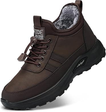 SHIBEVER Winter Snow Boots for Women: Warm Fur Lined Ankle Booties Comfortable Slip on Waterproof Outdoor Short Shoes, 69-brown, 6.5 على Amazon.ae - متتبع الأسعار
