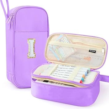 Cute Large Pencil Case Pouch,Personalized Initial Pencil Bag for Girls Boy | Multiple Pockets With Smooth Dual-Zipper, Big Capacity Aesthetic Pen Case Bag For Kids College Art School Gift on Amazon.ae - Price Tracker