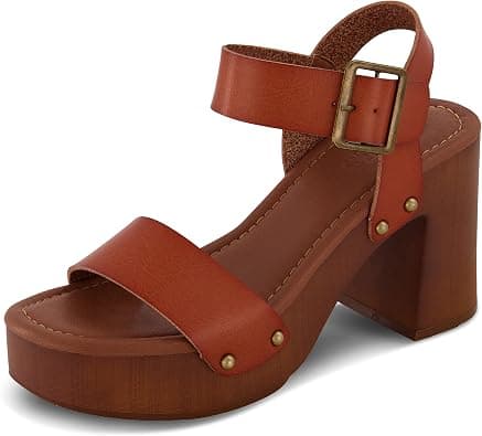 Dunes Women's Peru Faux Wood Sandal +Comfort Foam & LiteSole Technology, Wide Widths Available on Amazon.ae - Price Tracker