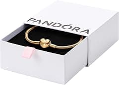 PANDORA Moments Schlangen-Gliederarmband mit Herz-Verschluss aus Sterling Silber mit vergoldeter Metalllegierung, Kompatibel Moments, Größe:18, 563050C00-18 - متتبع أسعار Amazon.sa