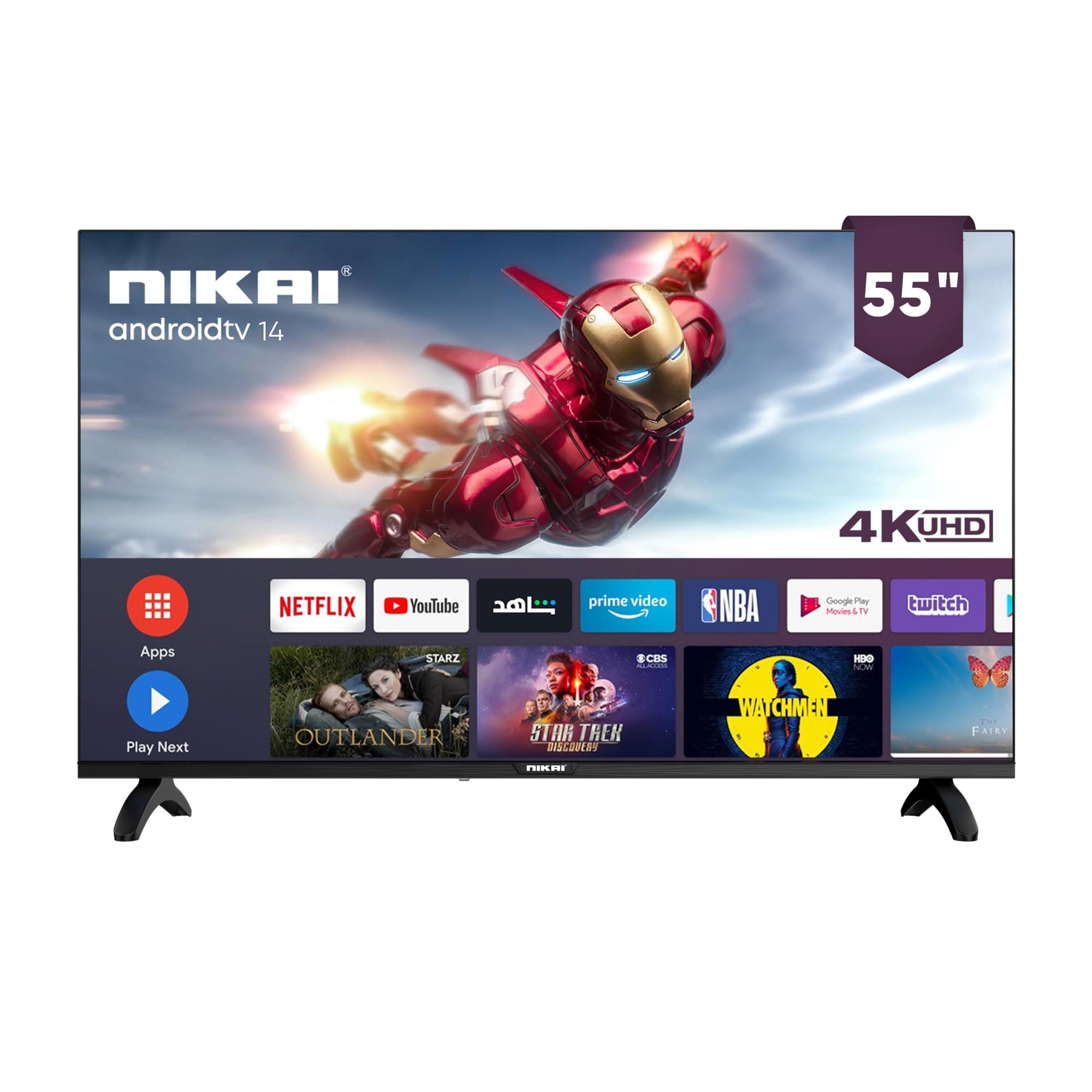 Nikai 55 Inch 4K Ultra HD Smart LED TV, Android 14, 1GB RAM, 8GB Storage, Quad Core Processor, Built-in WiFi, USB & HDMI Ports, Slim Frame –55NK4KSLED on Amazon.ae - Price Tracker