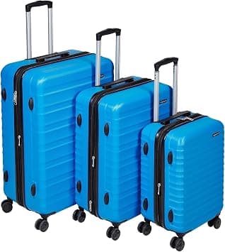 Amazon Basics 3-Piece Set Hardside Spinner- 21/26/30 inch (55/68/78 cm) Material: ABS, Blue on Amazon.sa - Price Tracker