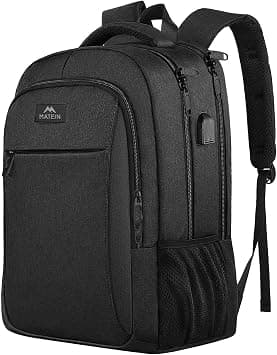 MATEIN 15.6 Inch Laptop Backpack for Men Women, Water Resistant Travel Notebook Bag with USB Charging Port, Anti Theft Business Office Computer Daypack for Work and College, Black on Amazon.ae - Price Tracker