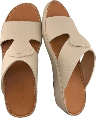 AL NAHHAM Handmade Arabic Men's Slippers | Outdoor Arabic Sandals For Men | Flip Flops Open Toe | Full Genuine Milled Leather | New Arabic Design | Tan Footbed | Comfortable & LightWeight on Amazon - Best Deal Finder