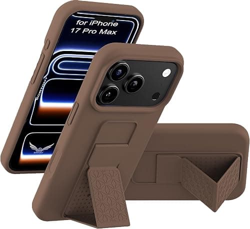 iPhone 17 Pro Max Case, Kickstand Finger Grip Cover for iPhone 17 Pro Max, Car Magnetic Multi Stand Soft Silicone Phone Case for iPhone 17 Pro Max 6.9 inch (Coffee, IPhone 17 Pro Max) على Amazon.ae - متتبع الأسعار