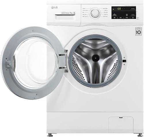LG 7 Kg Front Load Washing Machine, 6 Motion Direct Drive Motor, White Color, Sleek Design, Smart Diagnosis™, 10 Years Warranty of Motor- FH2J3QDNG0P على Amazon.ae - متتبع الأسعار