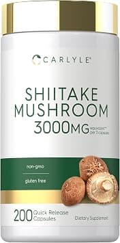 Carlyle Shiitake Mushroom Extract | 3000mg | 200 Capsules | Non-GMO, Gluten Free on Amazon.ae - Price Tracker