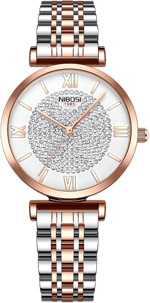 NIBOSI Watches for Women Ladies Fashion Analogue Simple Style Watches Rose Gold Dial Strap Waterproof Watch for Wife Miss Women Birthday Gift on Amazon.ae - Price Tracker