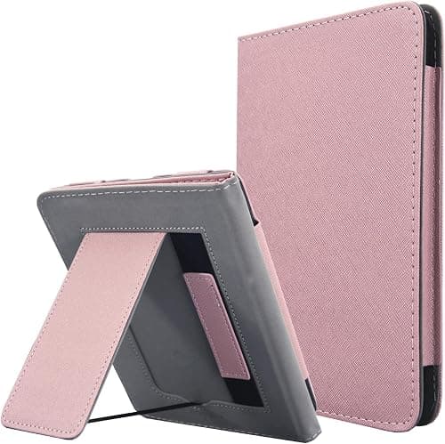 Stand Case for 7" Kindle Paperwhite 12th Gen 2024, Kindle Colorsoft Signature Edition, LightweightPremium PU Leather, Water-Safe Cover, Auto Wake Sleep, Rose Pink on Amazon.ae - Price Tracker