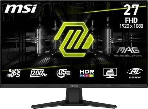 MSI MAG 274F 27-Inch FHD 1920x1080 Gaming Monitor - Rapid IPS, 200Hz, 0.5ms, HDR Ready, Eye Care, HDMI 2.0b, DP 1.2a, Frame-Less, Tilt-Adjustable, Vesa Mount, Black على Amazon.ae - متتبع الأسعار