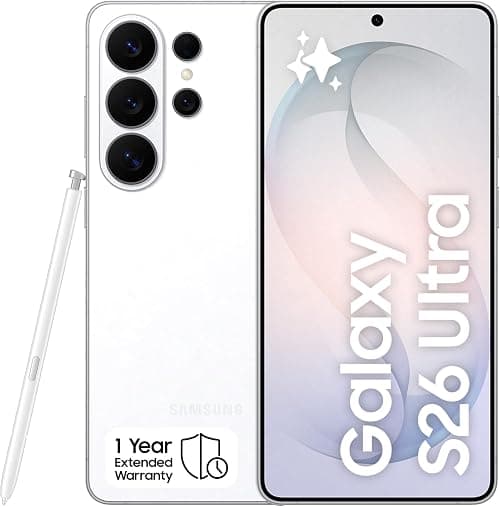 Samsung Galaxy S26 Ultra White, 1TB, AI Phone, 16GB RAM, Customized AP, Built-in Privacy Display, Photo Assist, 200MP Camera, 5000mAh Battery, 1 Year Manufacturer Extended Warranty (KSA Version) on Amazon.sa - Price Tracker
