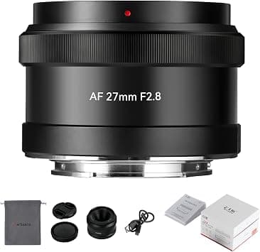 7artisans AutoFocus 27mm F2.8 APS-C Frame Lens,F2.8 Large Aperture,Support Automatic/Manual Aperture and Face/Eye Recognition, Compatible for Sony FS5/FS7/FS7M2/FS5M2K/A3000/A5000/A6000(Black) على Amazon.ae - متتبع الأسعار