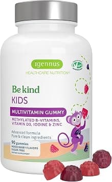 Igennus Methylated Multivitamin Fruit Gummies for Kids, Active B Vitamins, 90 Pieces, Clean Label, Sugar-Free, Ages 4+, Berry Flavour, Vegan, No Artificial Sweeteners & Flavours on Amazon.ae - Price Tracker