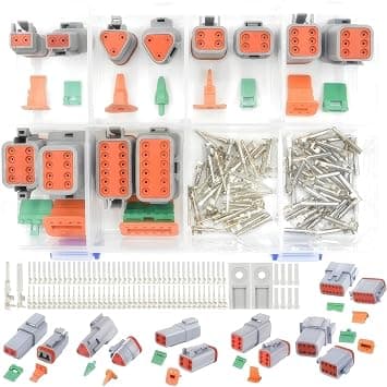 94Pcs Dt Deutsch Connector Set, 2 3 4 6 8 12 Pin Gray Waterproof Dt Connections, Size 16 Stamped Formed Contacts, Waterproof Automotive Electrical Connector For Trucks, Boats, Vehicles, Agricultural على Amazon.ae - متتبع الأسعار