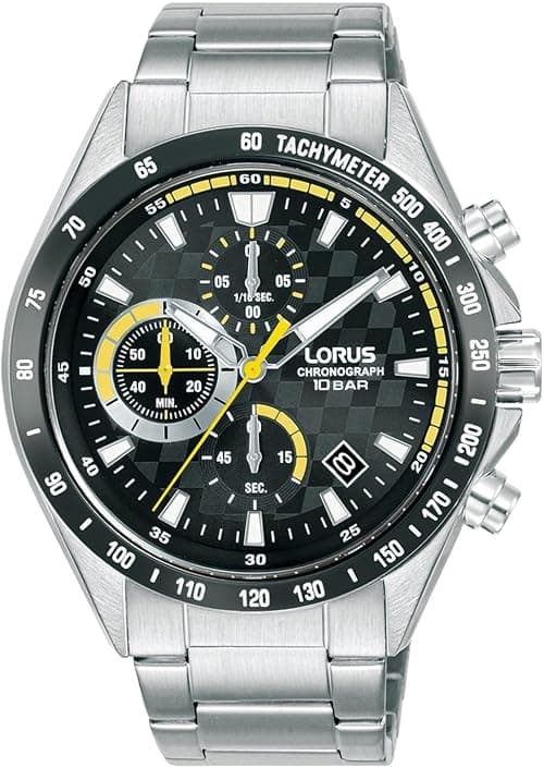 Lorus RM313JX9 Men's Analogue Quartz Watch with Metal Strap, black, Bracelet على Amazon.ae - متتبع الأسعار