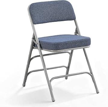 Folding Chair with Thick Cushioned Seat, Padded Metal Frame Foldable Chairs for Home Office Party Wedding Indoor Outdoor Use, Heavy Duty Comfortable Portable Dining Chairs, 1 Pack, Blue على Amazon.ae - متتبع الأسعار