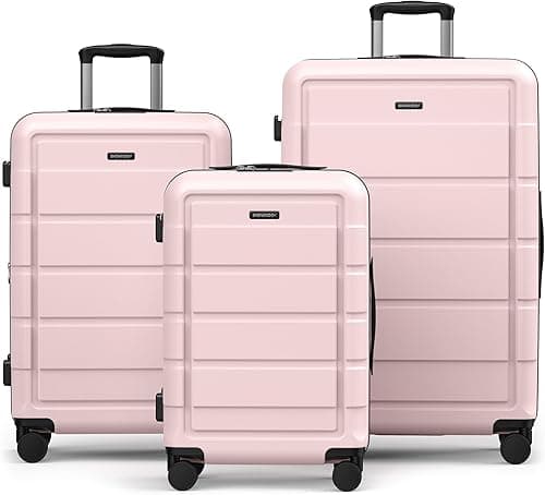 SHOWKOO Luggage Hardside Expandable PC+ABS Durable Lightweight Carryon Travel Suitcase with Double Wheels on Amazon.ae - Price Tracker