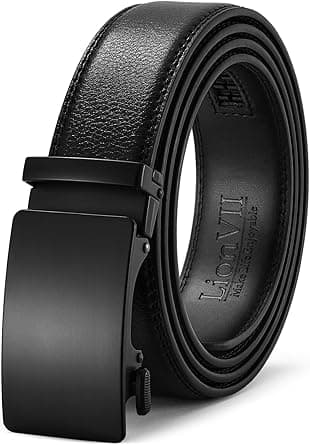 LionVII Men's Ratchet Belt - Genuine Leather Adjustable Belt for Dress and Casual with Automatic Buckle, Adjustable Trim to Fit 75-127cm(29-50") Waist on Amazon.ae - Price Tracker