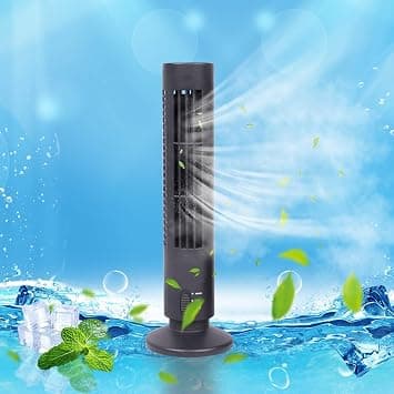 Bladeless Mini Tower Fan for Bedroom, Tower Fan Led Electric Fan for Home Offices and Bedrooms - 2 Gears to Adjust - Simulates Natural Wind - 33cm on Amazon.ae - Price Tracker
