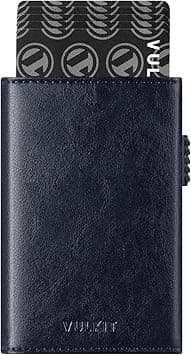 VULKIT Men's Card Holder Wallet Pop Up Wallet Magnetic Closure RFID Blocking Tri-fold Leather Wallet on Amazon.ae - Price Tracker