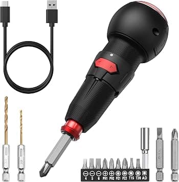 Electric Screwdriver Set, Mini Electric Screwdriver, Rechargeable Cordless Screwdriver Set with with 13 PCS Bits, Type-C Charging Port, for Phones, Toys, PC, Automatic Manual Use for Home Repairs on Amazon.ae - Price Tracker