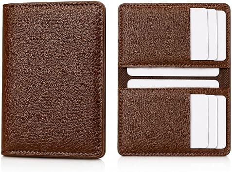 Men's Slim Bifold Wallet, Premium PU Leather Wallet with Card Slots & Cash Compartment, (Brown) on Amazon.ae - Price Tracker