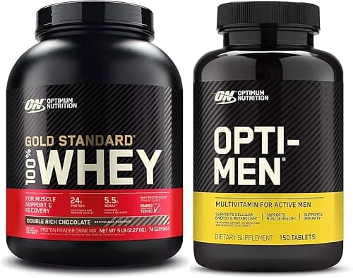 Optimum Nutrition Gold Standard 100% Whey Protein Isolate Powder, Double Rich Chocolate, 5 Lb + Optimum Nutrition Opti-Men 150 Tabs on Amazon - Best Deal Finder