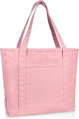 DALIX 20" Solid Color Cotton Canvas Shopping Tote Bag (Exclusive Edition) on Amazon.ae - Price Tracker