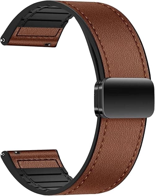 ACM Watch Strap Leather Magnetic Silicone 20mm compatible with Amazfit Active 2 Square Smartwatch Belt Luxury Band on Amazon - Best Deal Finder