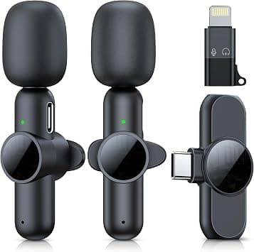RICCHI 2pcs Wireless Microphone for iPhone/Android Phone, USB Type-C & Lightning Mini Microphone with Noise Reduction, Lavalier Microphones Clip on Lapel Mic for Video Recording, Vlog, Podcast, TikTok على Amazon.ae - متتبع الأسعار