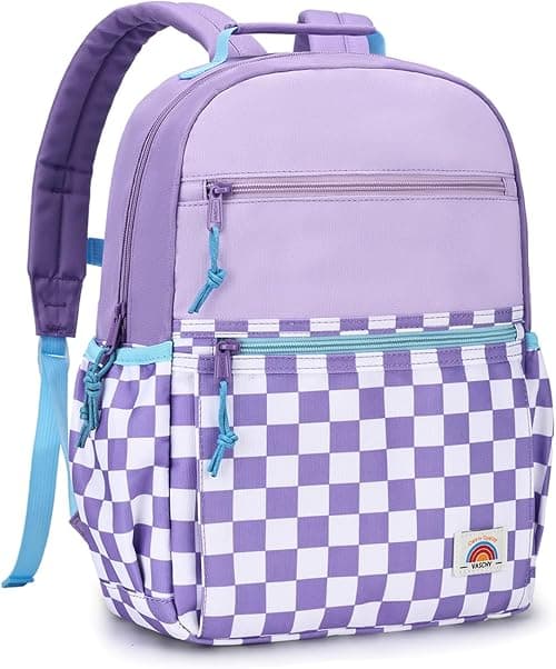 School Bag for Teen,Vaschy Lightweight Water Resistant Kids Toddller Backpack Boys Girls Plain Color-block Kids Bookbag Daypack with Two Sizes على Amazon.ae - متتبع الأسعار