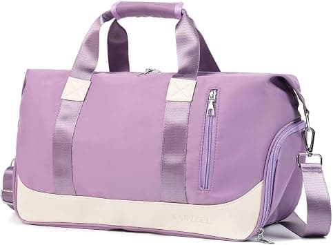 Azonee Sports Gym Bag for Women, Travel Duffel Bag with Wet Pocket & Shoes Compartment Weekender Bag(Purple) on Amazon - Best Deal Finder