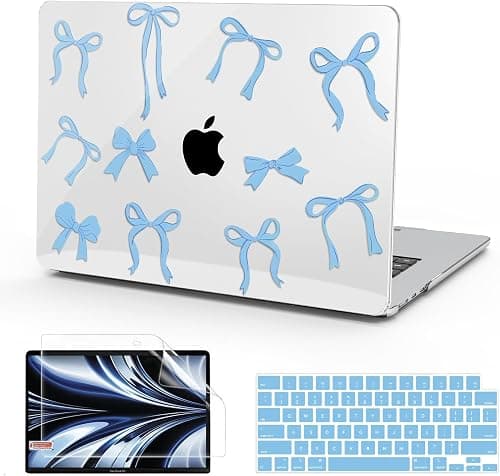 B BELK Compatible with MacBook Air 13 inch Case 2025 2024 2023 2022 Release M4 M3 M2 A3240 A3113 A2681, Plastic Hard Shell+Keyboard Cover+Screen Protector for MacBook Air 13.6 inch Case, Blue Bow on Amazon.ae - Price Tracker