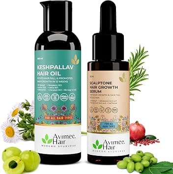 Avimee Herbal Hair Growth Super Saver Combo | Keshpallav Hair Oil (100 ml) and Scalptone Hair Growth Serum (25ml) - Amazon.ae Price Tracker