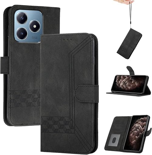 Cover Compatible with ZTE Blade V60 Smart Phone Case Wallet Card Slot Flip Stand Black on Amazon.ae - Price Tracker