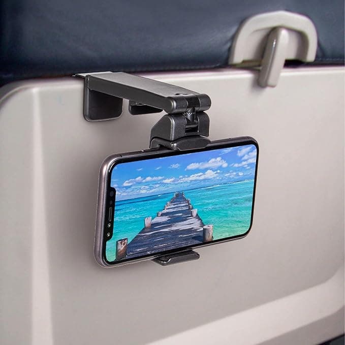 Universal Airplane in Flight Phone Mount. Handsfree Phone Holder for Desk with Multi-Directional Dual 360 Degree Rotation. Pocket Size Travel Essential Accessory for Flying. US Patented and Protected. on Amazon.ae - Price Tracker