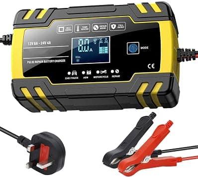 Car Battery Charger 12V 8A, Battery Charger for Motorcycle Automotive Battery Maintainer, Pulse Repair, Smart Trickle Charger for Car, Motorcycle, Mower, Boat,Truck SUV, GEL,AGM Batteries 24V/4A على Amazon.ae - متتبع الأسعار